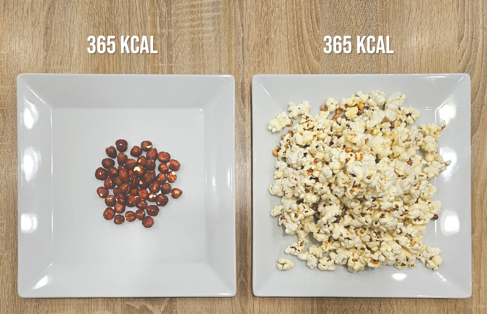 Orzechy laskowe vs. popcorn